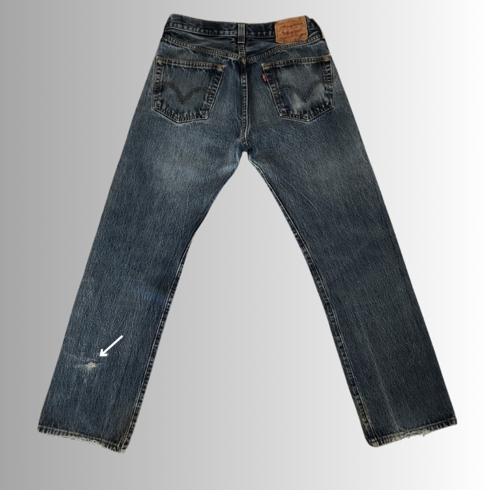Vintage x 2000s “made in Mexico” 501 Levis Red Tab Indigo Blue Jean - Picture 4 of 12